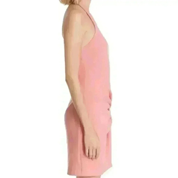 Cinq a Sept Dress Halter Mini Myla Pink Salmon Coral Gathered Front Size 6 NWOT - Picture 13 of 15